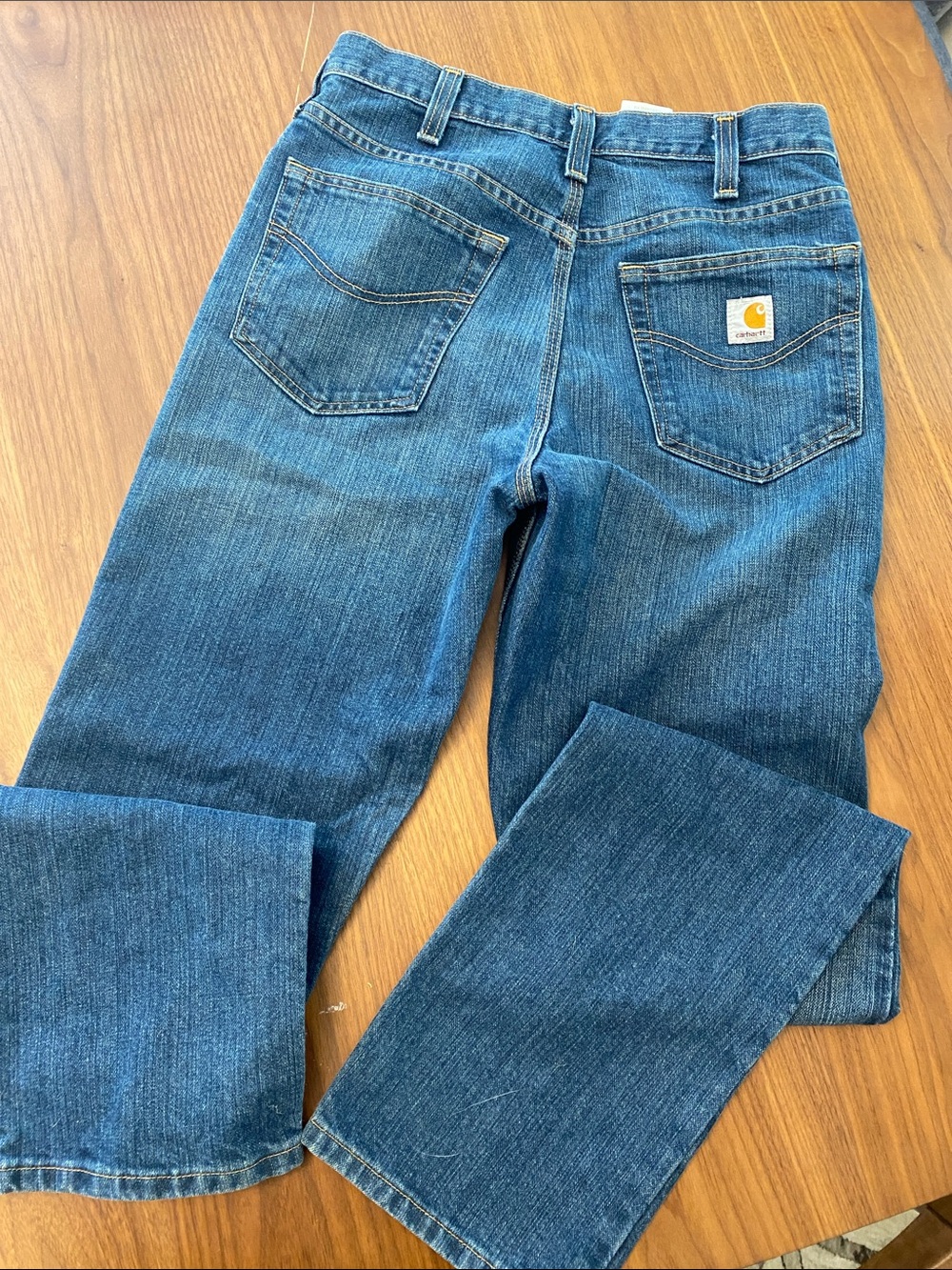 Mens Carhartt Blue Denim Jeans with 4 deep pockets size 32x36 Traditional Fit - Picture 3 of 4
